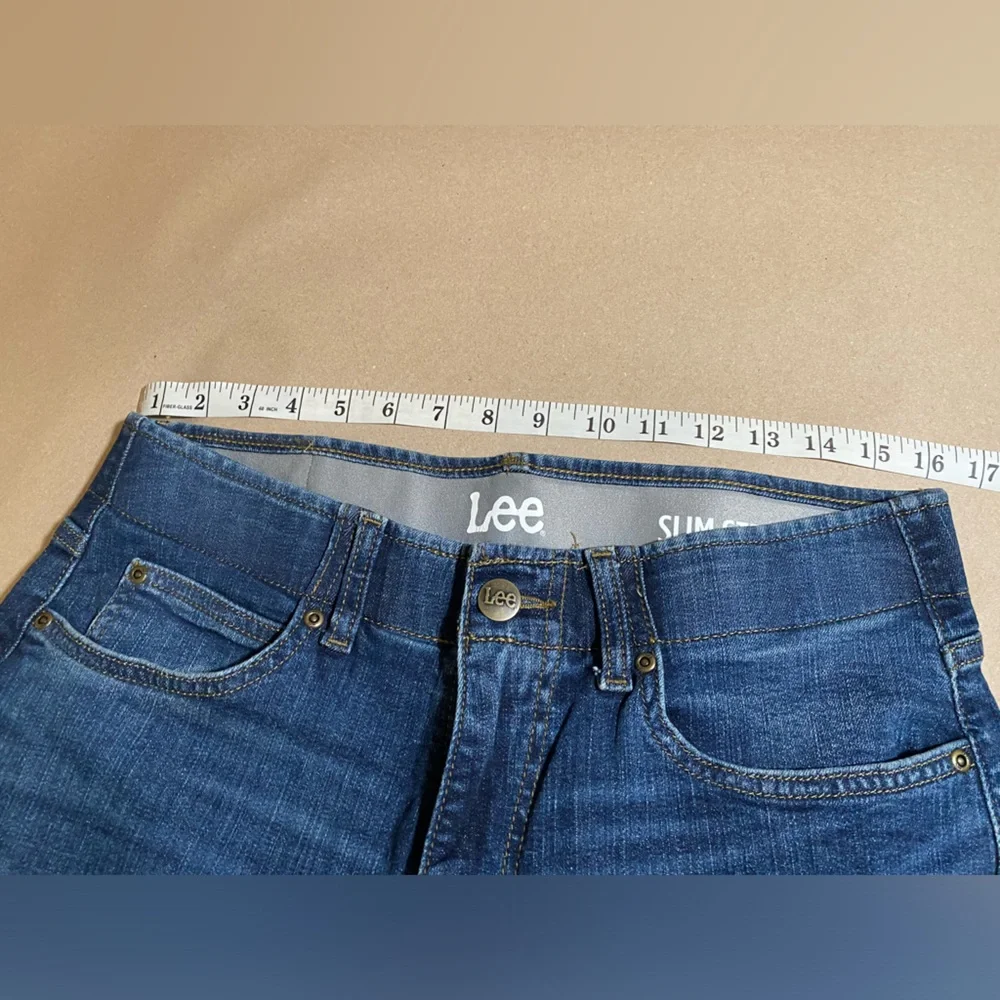 32/30 Men’s Slim Straight Lee Denim med-Dark Wash - Picture 3 of 10